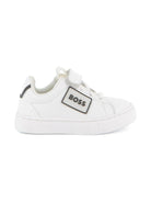 Sneakers per bambino BOSS Kids bianche con applicazione con logo - Rubino Kids