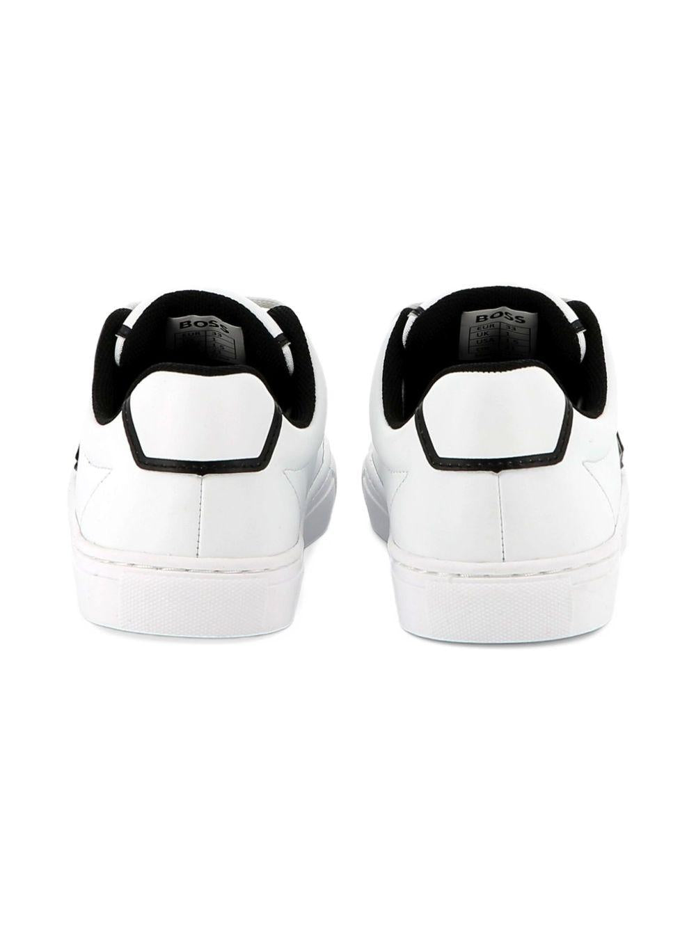 Sneakers per bambino BOSS Kids bianche con dettaglio con placca con logo - Rubino Kids
