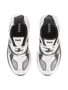 Sneakers per bambino Boss Kids bianche con inserti in rete - Rubino Kids