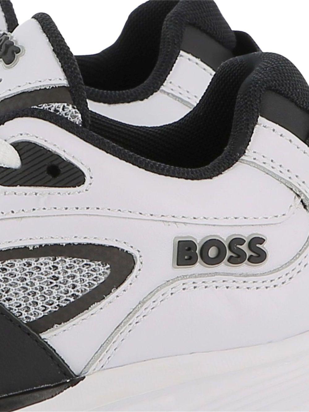 Sneakers per bambino Boss Kids bianche con inserti in rete - Rubino Kids