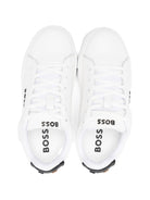Sneakers per bambino Boss Kids bianche con logo sulla linguetta - Rubino Kids