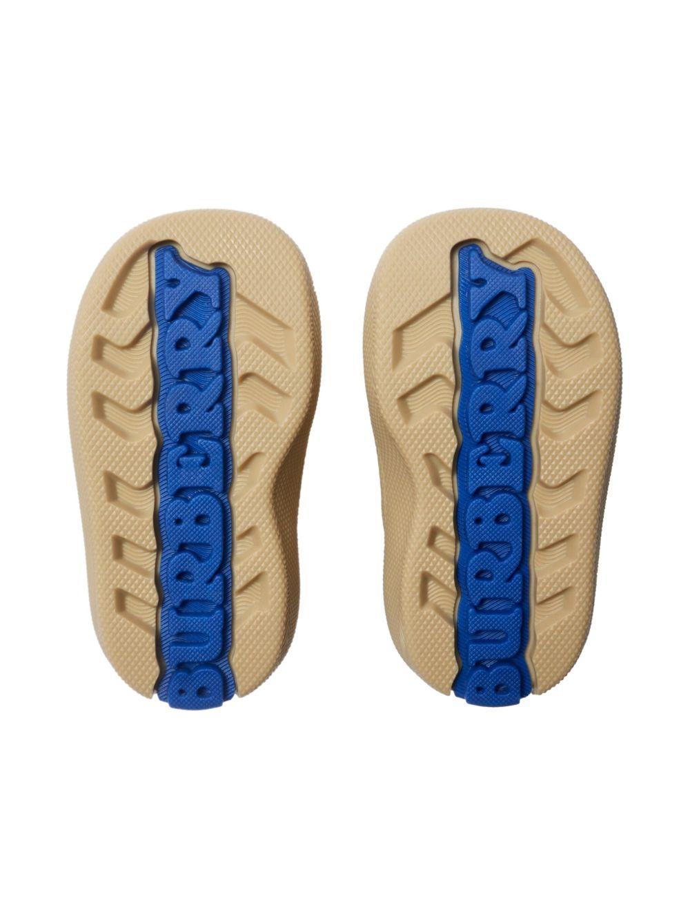 Sneakers per bambino Burberry Kids beige con fantasia tartan e caviglia imbottita - Rubino Kids