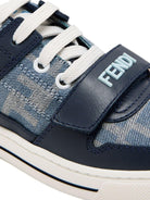 Sneakers per bambino Fendi Kids blu con logo FF - Rubino Kids