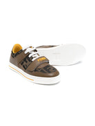 Sneakers per bambino Fendi Kids marrone con monogramma FF - Rubino Kids