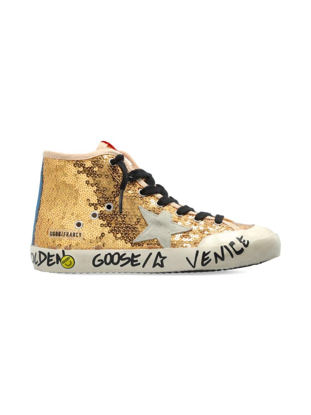 Sneakers per bambino Golden Goose Kids oro con paillettes - Rubino Kids