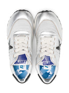 Sneakers per bambino Golden Goose Kids Running Marathon argento con lacci - Rubino Kids