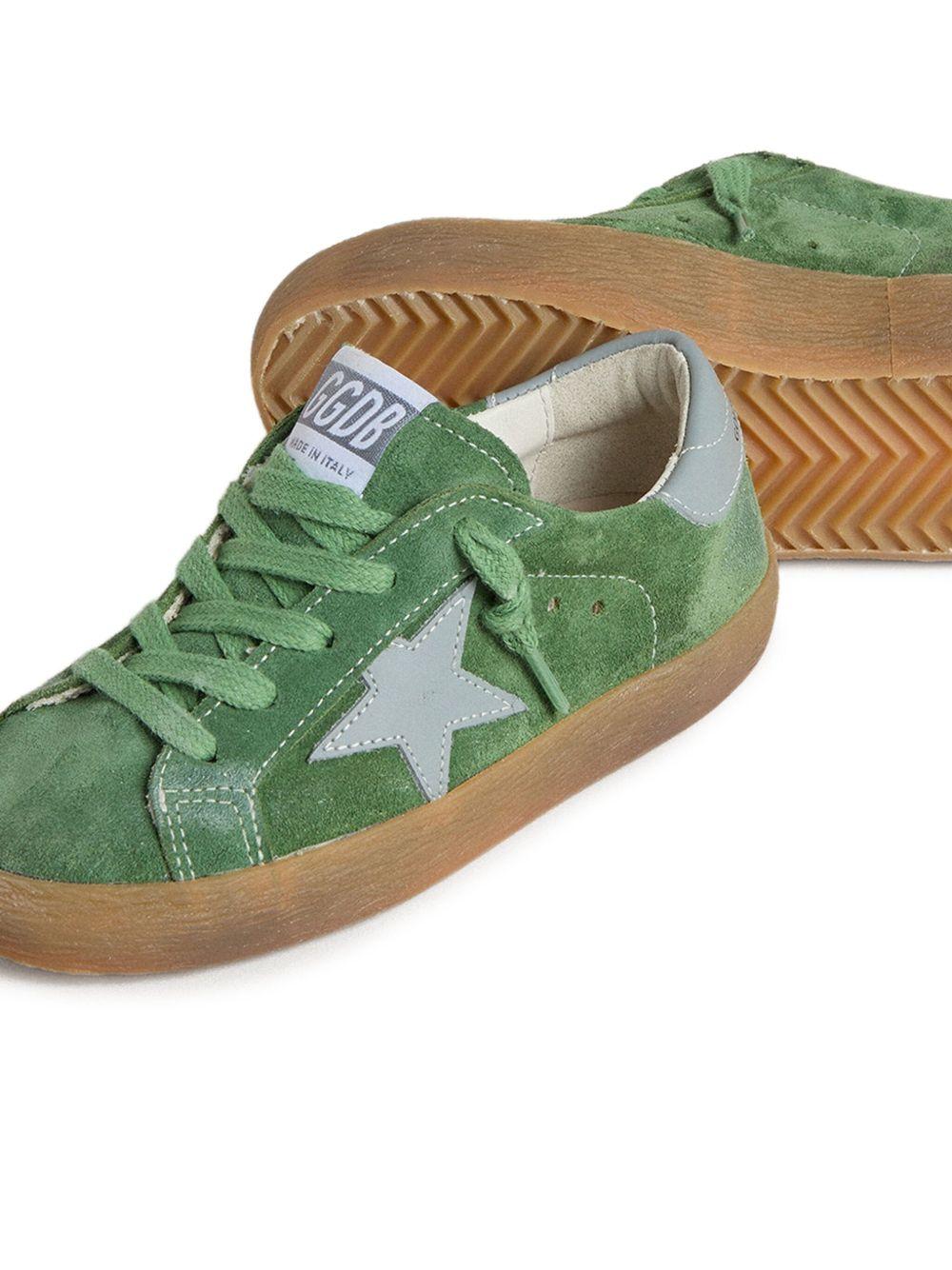Sneakers per bambino Golden Goose Kids Super Star verde in pelle scamosciata - Rubino Kids