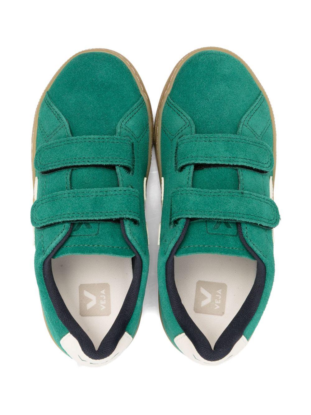 Sneakers per bambino VEJA Kids verde in pelle scamosciata con cinturino touch - strap - Rubino Kids