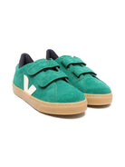 Sneakers per bambino VEJA Kids verde in pelle scamosciata con cinturino touch - strap - Rubino Kids