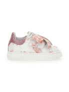 Sneakers per neonata Monnalisa bianche con design a fiori - Rubino Kids
