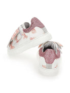 Sneakers per neonata Monnalisa bianche con design a fiori - Rubino Kids