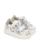 Sneakers per neonata Monnalisa bianche con motivo a fiori - Rubino Kids