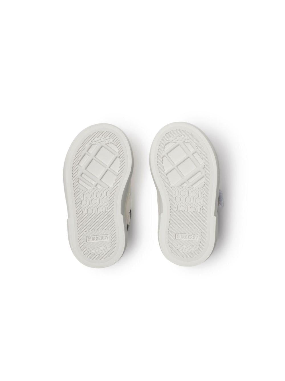 Sneakers per neonati Burberry Kids bianco con chiusura a strappo - Rubino Kids