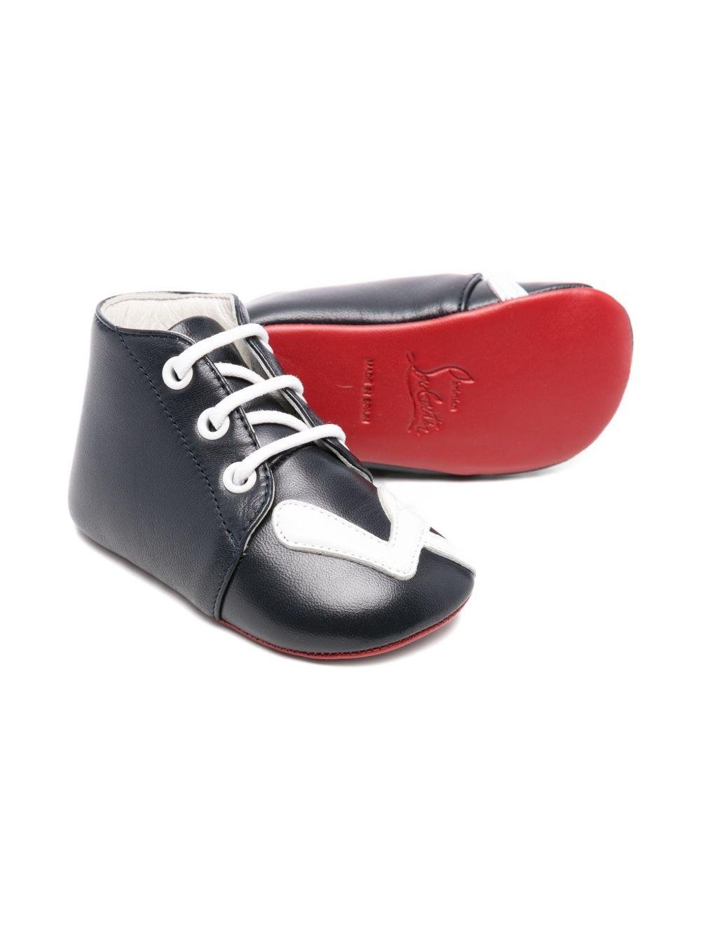 Sneakers per neonati Christian Louboutin Kids blu con chiusura con lacci - Rubino Kids