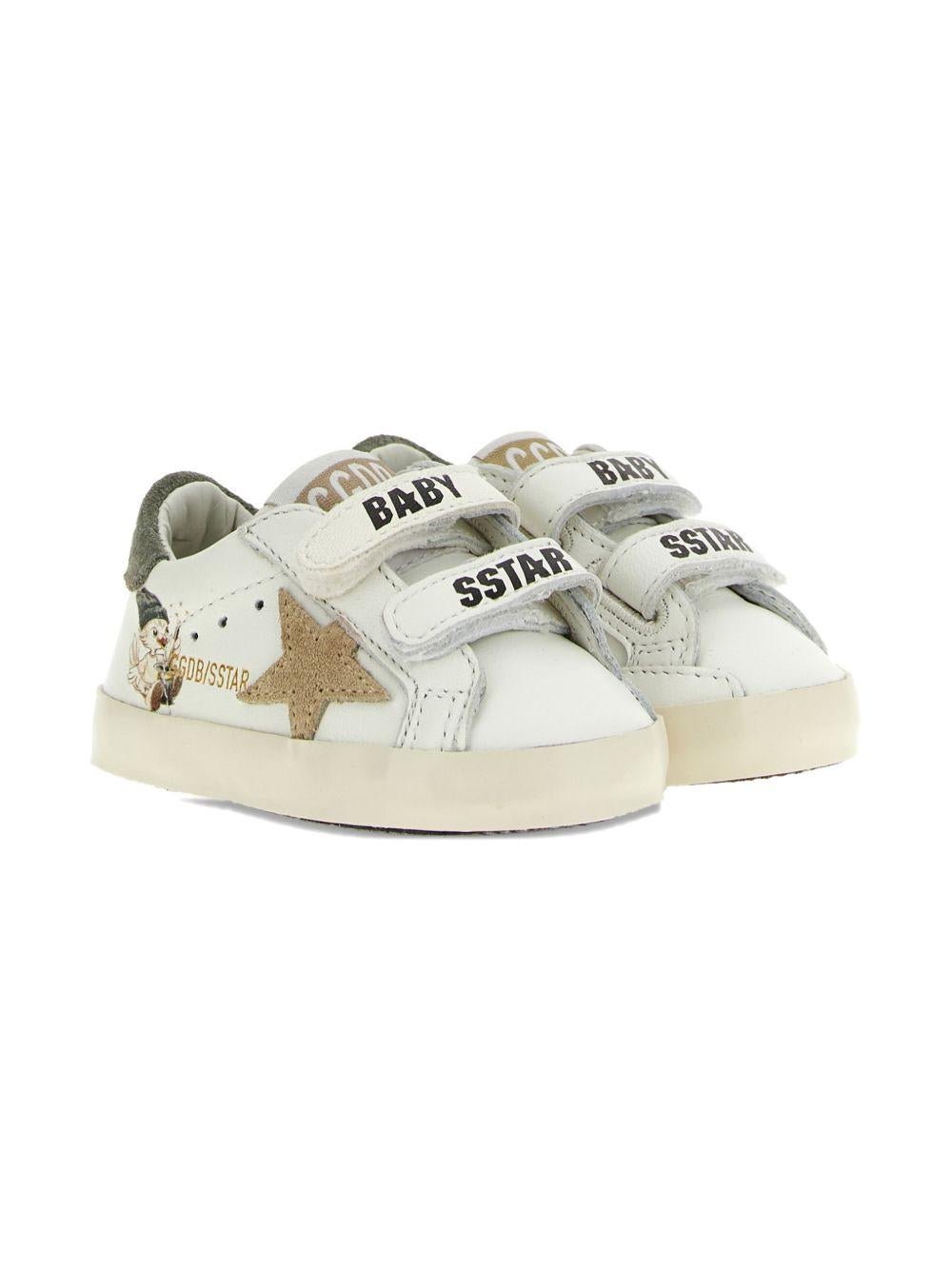 Sneakers per neonati Golden Goose Kids bianche con applicazione stella - Rubino Kids