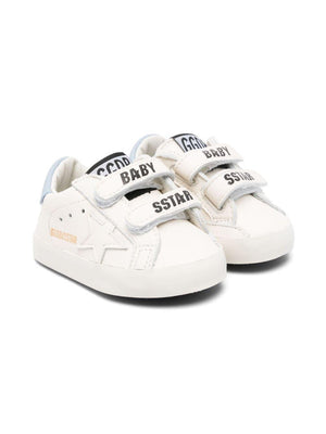 Sneakers per neonati Golden Goose Kids bianche con dettaglio tallone azzurro