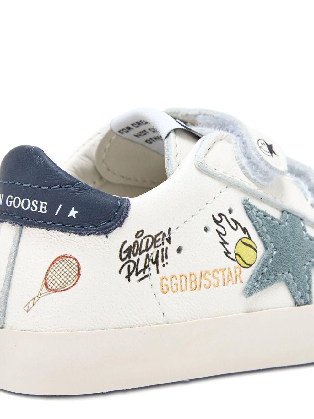 Sneakers per neonati Golden Goose Kids Super Star bianco con cinturino touch - strap - Rubino Kids