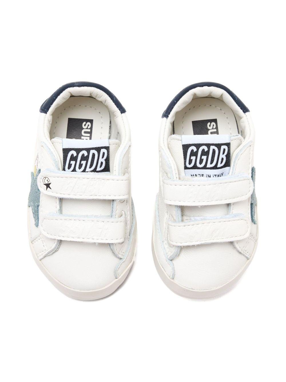 Sneakers per neonati Golden Goose Kids Super Star bianco con cinturino touch - strap - Rubino Kids