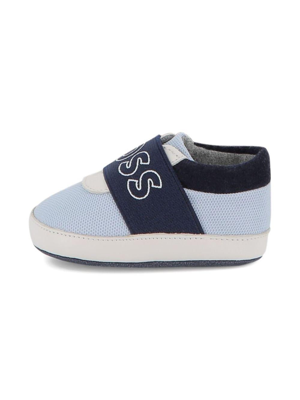 Sneakers per neonato BOSS Kids azzurre con fascia elasticizzata - Rubino Kids