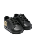 Sneakers primi passi per neonato Balmain Kids nero con logo ricamato - Rubino Kids