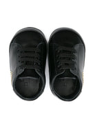 Sneakers primi passi per neonato Balmain Kids nero con logo ricamato - Rubino Kids