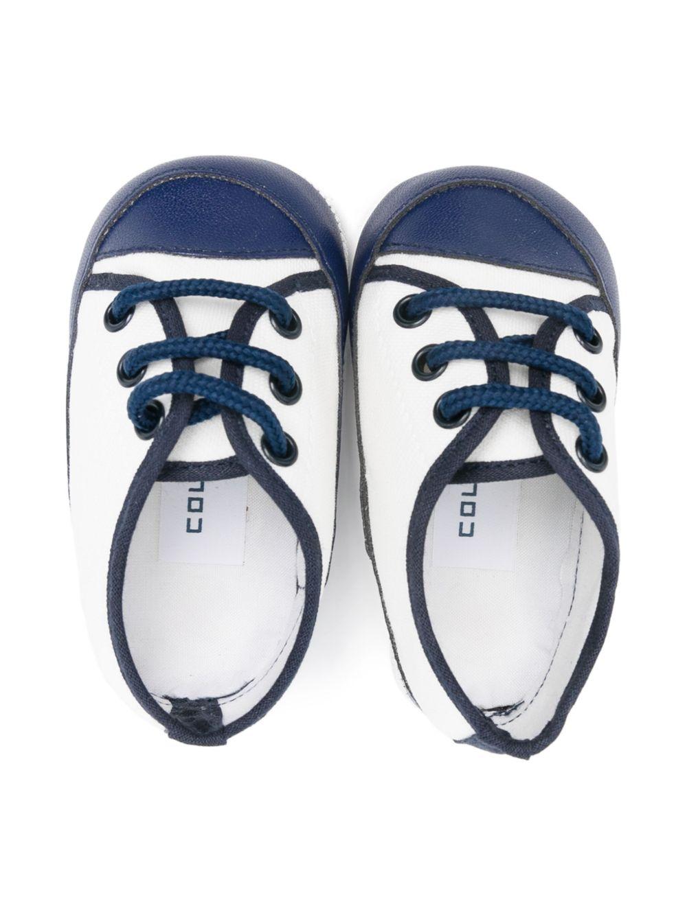 Sneakers primi passi per neonato Colorichiari bianco e blu con design color - block - Rubino Kids