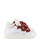 Sneakers Statement per bambini Lanvin Enfant bianche con lacci rossi e neri a contrasto - Rubino Kids