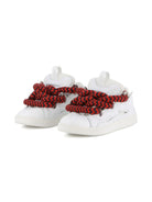 Sneakers Statement per bambini Lanvin Enfant bianche con lacci rossi e neri a contrasto - Rubino Kids