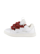 Sneakers Statement per bambini Lanvin Enfant bianche con lacci rossi e neri a contrasto - Rubino Kids