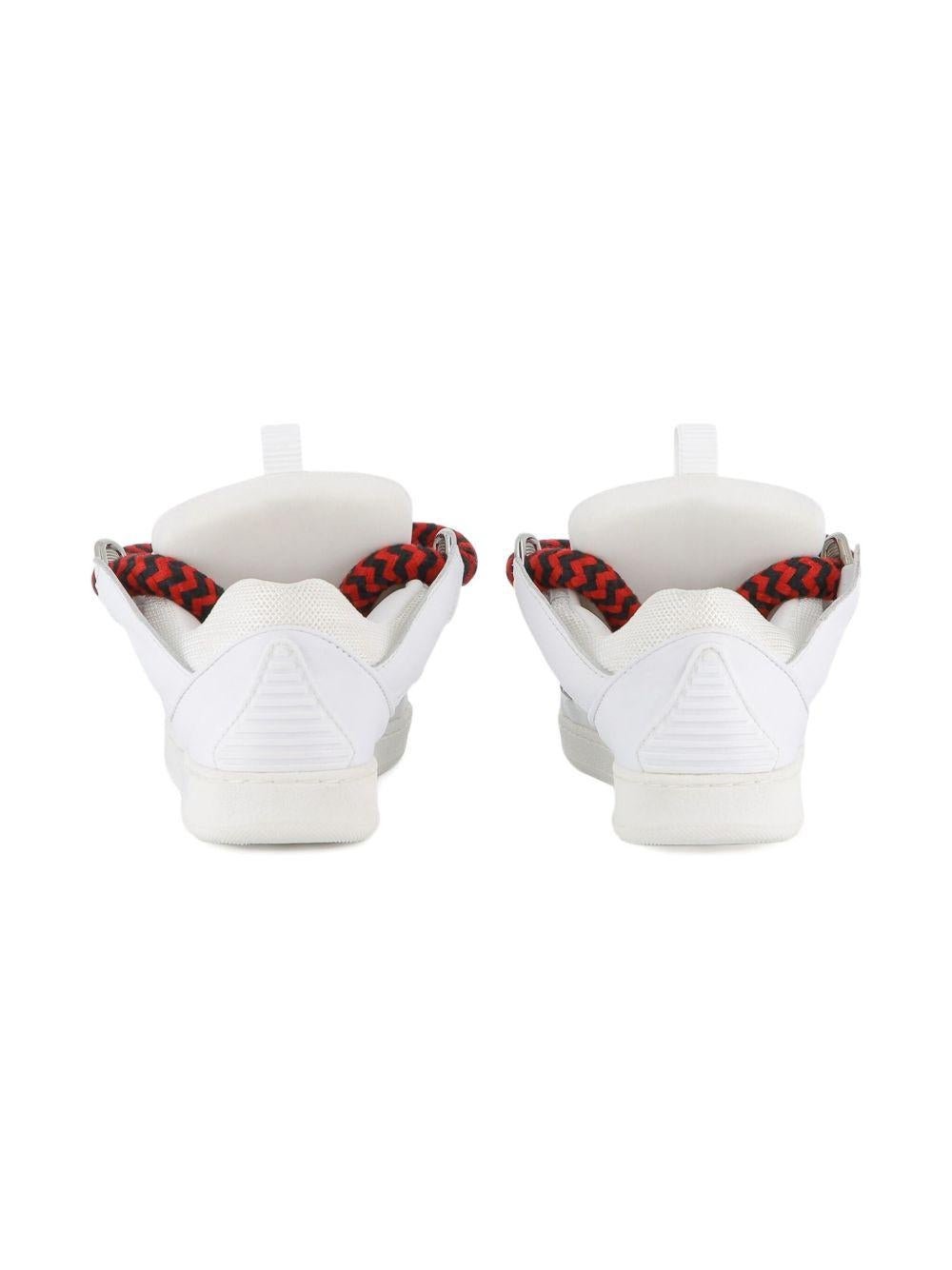 Sneakers Statement per bambini Lanvin Enfant bianche con lacci rossi e neri a contrasto - Rubino Kids