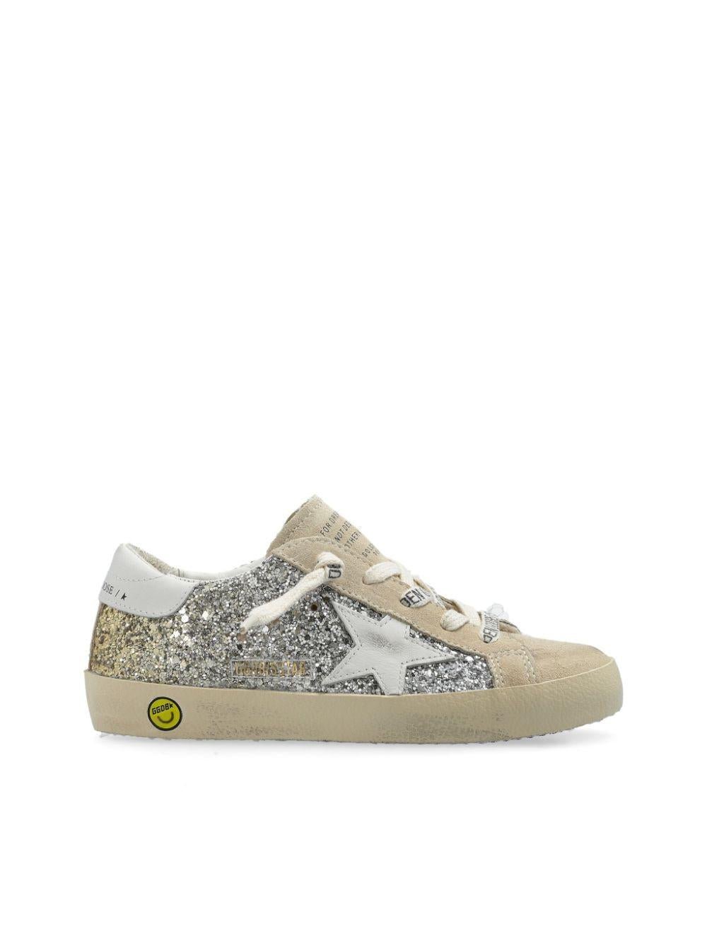 Sneakers Super Star per bambina Golden Goose Kids argento con effetto vissuto - Rubino Kids