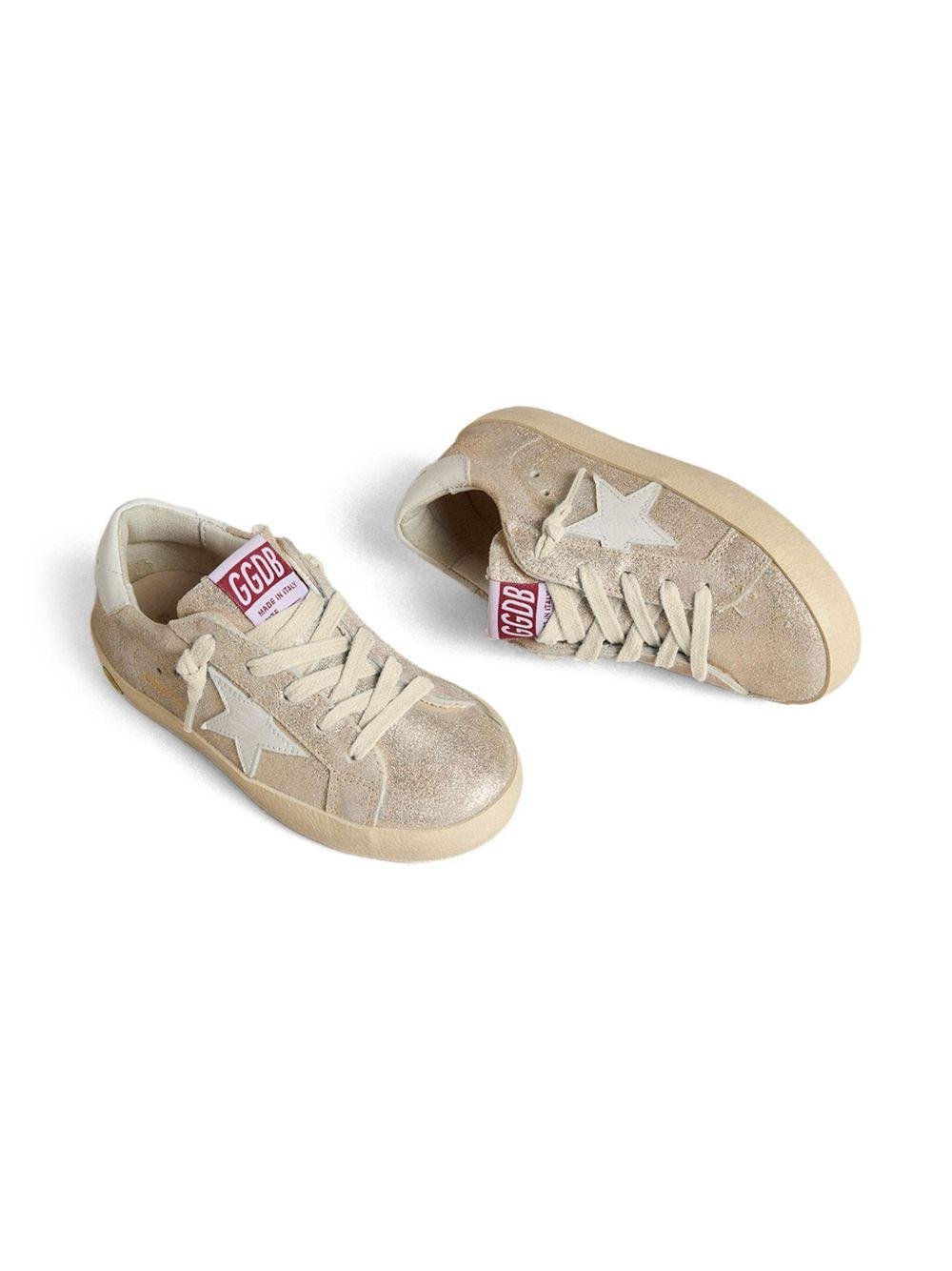 Sneakers Super Star per bambina Golden Goose Kids oro con chiusura frontale con lacci - Rubino Kids