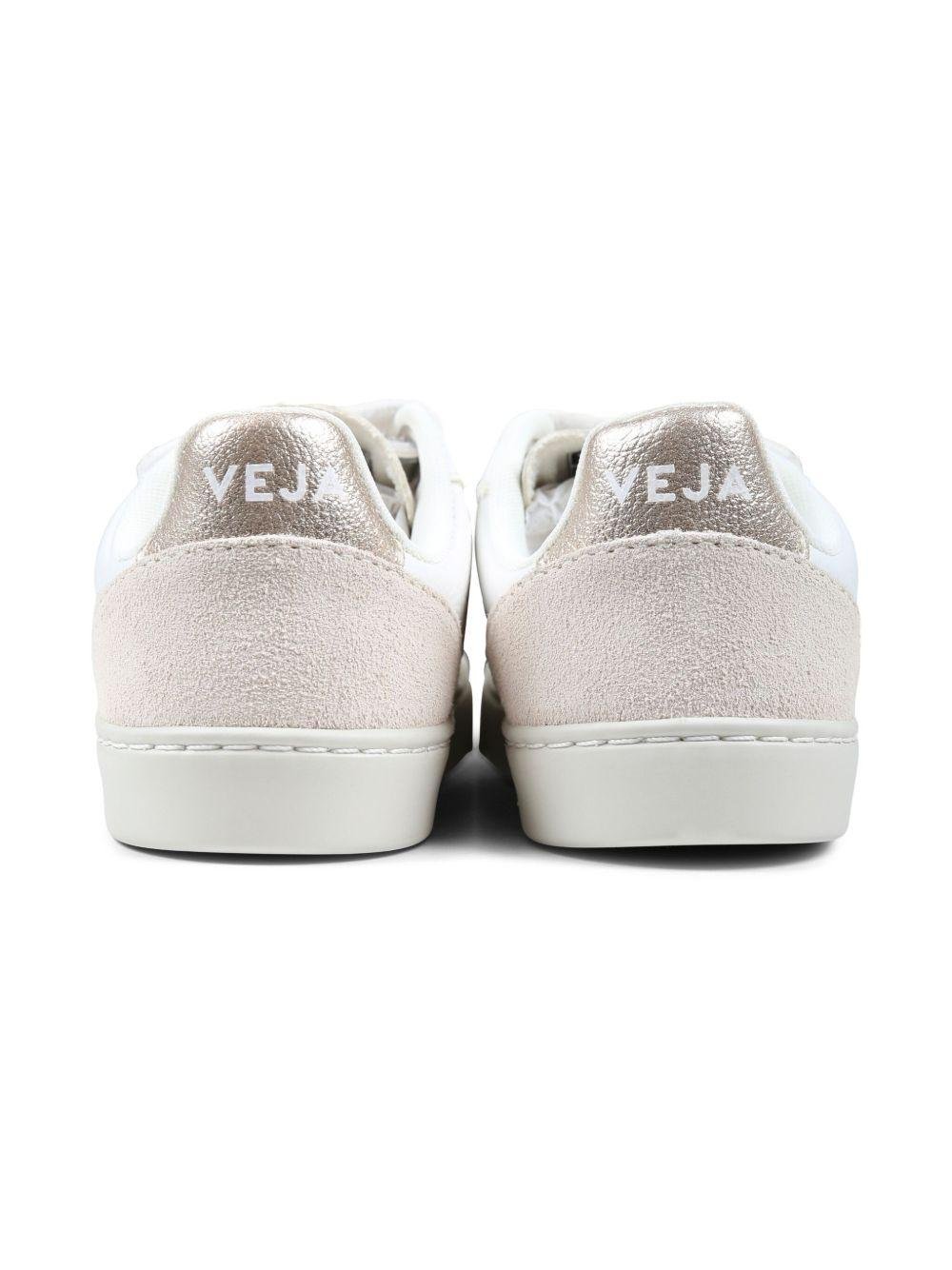 Sneakers V - 10 per bambina VEJA Kids bianche con chiusura a strappo - Rubino Kids