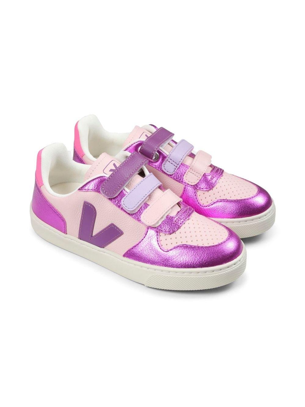 Sneakers V - 10 per bambina VEJA Kids fucsia con chiusura a strappo - Rubino Kids