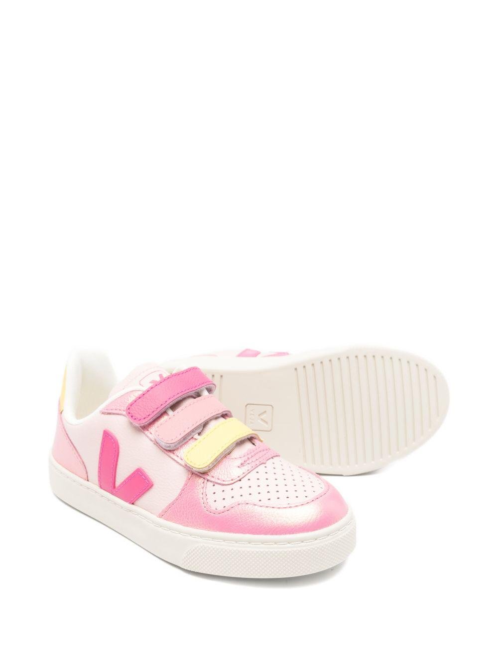 Sneakers V - 10 per bambina Veja Kids rosa con chiusura a strappi - Rubino Kids