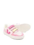 Sneakers V - 10 per bambina Veja Kids rosa con chiusura a strappi - Rubino Kids
