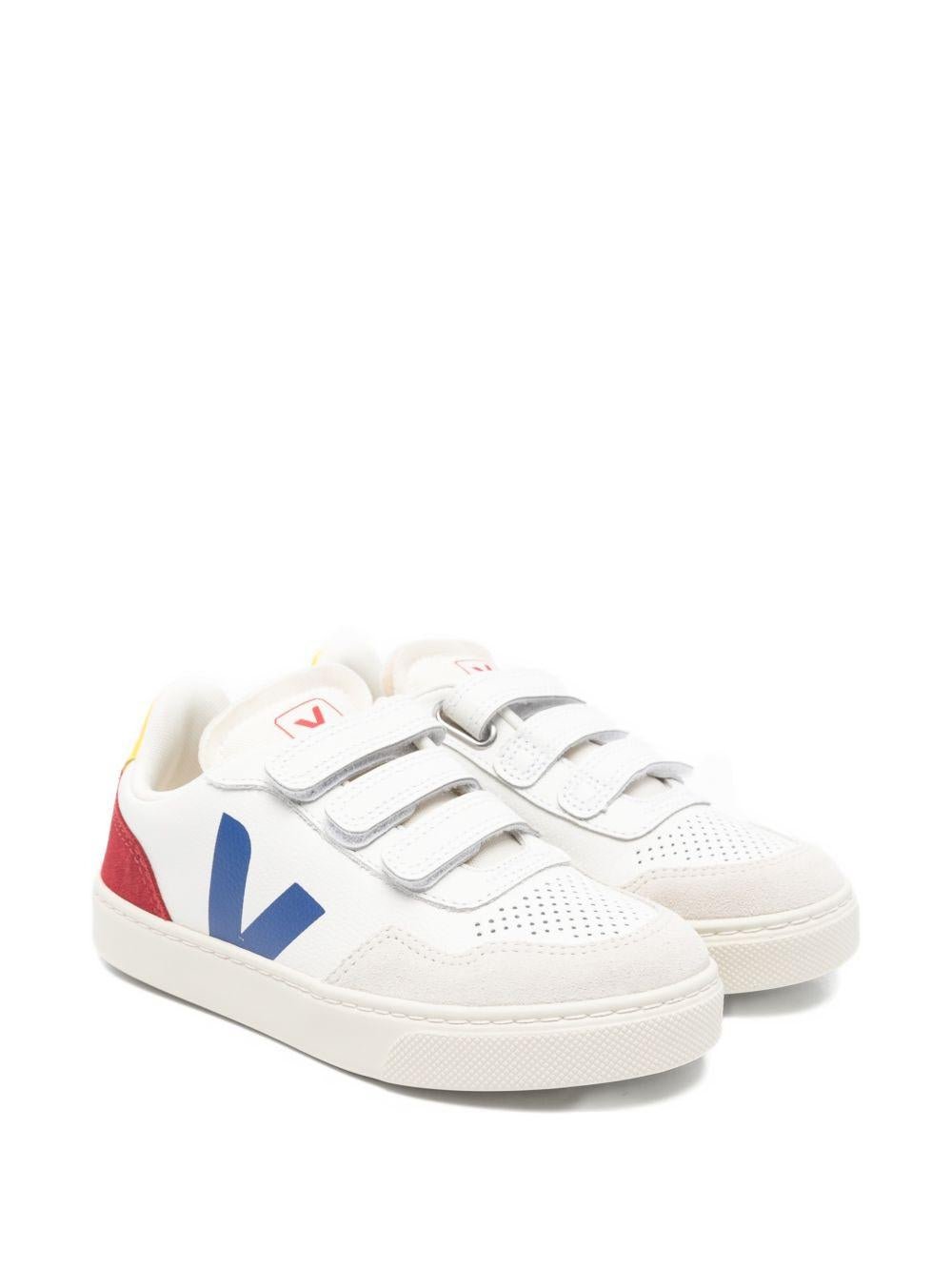 Sneakers V - 90 per bambini Veja Kids bianche con chiusure a strappo - Rubino Kids