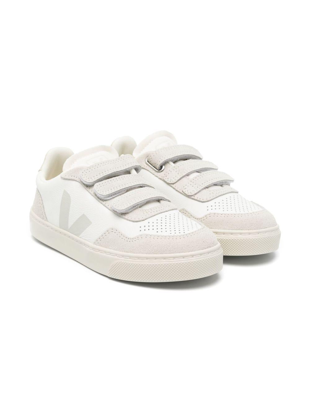 Sneakers V - 90 per bambini VEJA Kids bianco con chiusura frontale a strappo - Rubino Kids