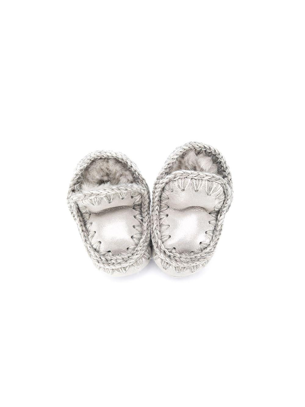 Stivaletti Eskimo per neonati Mou Kids argento con punta tonda - Rubino Kids