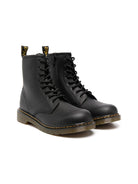 Stivaletti Fiori per bambini Dr. Martens Kids neri con cuciture a contrasto - Rubino Kids