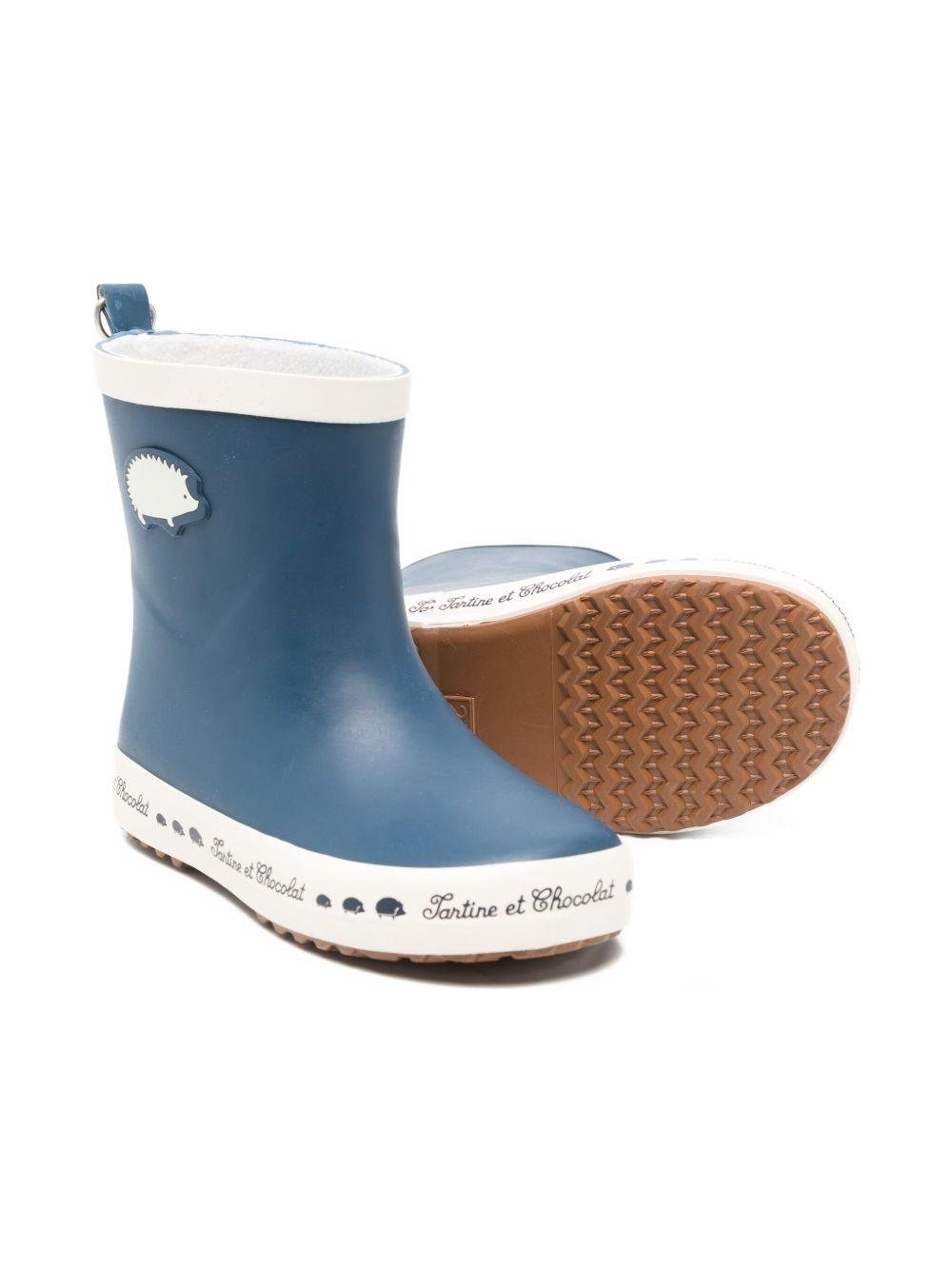 Stivaletti in gomma per bambino Tartine Et Chocolat blu con suola in gomma - Rubino Kids