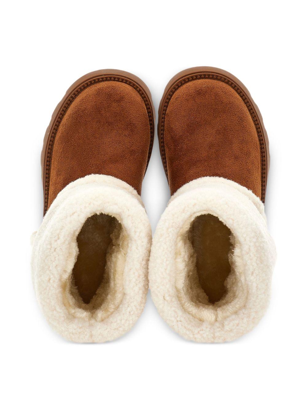 Stivaletti per bambina Monnalisa marrone con fodera in pelle di pecora - Rubino Kids