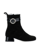 Stivaletti per bambina Monnalisa nero con cristalli - Rubino Kids