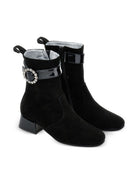 Stivaletti per bambina Monnalisa nero con cristalli - Rubino Kids