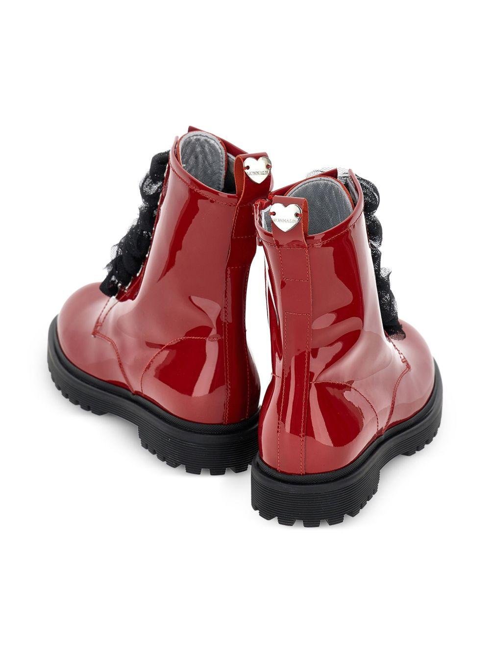 Stivaletti per bambina Monnalisa rossi con finitura lucida - Rubino Kids