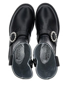 Stivali al ginocchio per bambina Monnalisa nero con cristalli - Rubino Kids