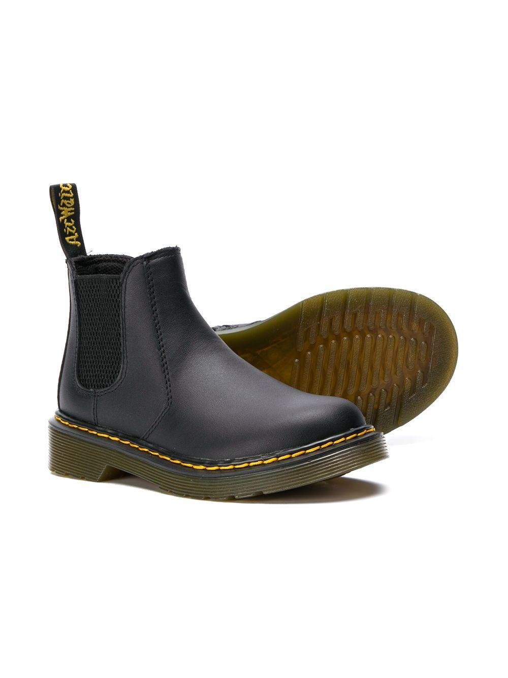 Stivali Chelsea per bambini Dr. Martens Kids neri con linguetta con logo - Rubino Kids