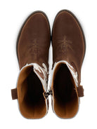 Stivali cowboy per bambina Monnalisa marrone in pelle scamosciata - Rubino Kids