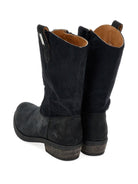 Stivali cowboy per bambina Monnalisa nero in pelle scamosciata - Rubino Kids