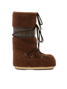 Stivali da neve Icon per bambini Moon Boot Kids marroni con fascia con logo - Rubino Kids